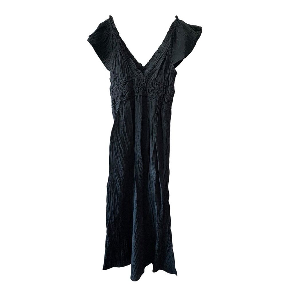 J. Crew Black Palermo Viscose Blend Crinkle Dress - Picture 4 of 13